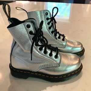Doc Marten silver boots
